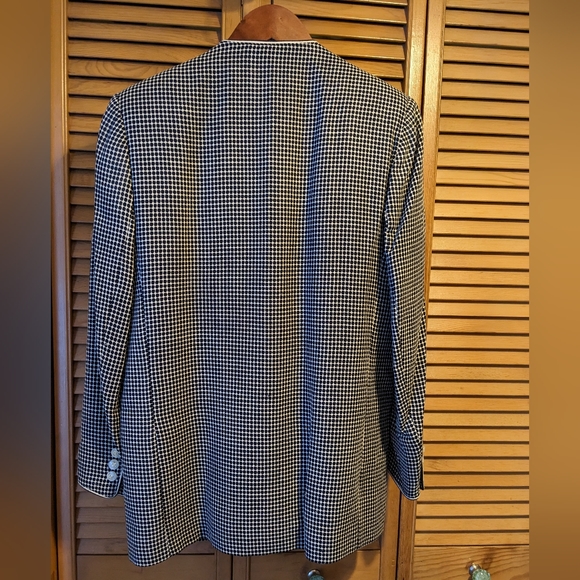 Vintage Irving Samuel Montreal Navy & White Pure Virgin Wool Jacket & Skirt … - Picture 4 of 13